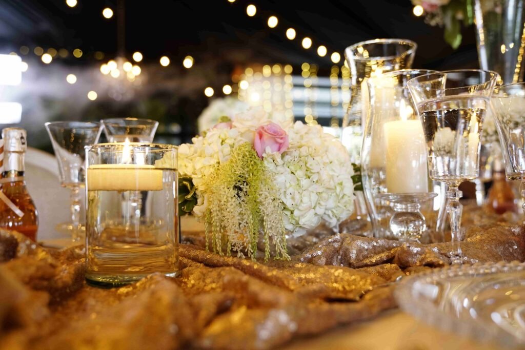 Decoración Mesa de Postres y Ambientes del Salón